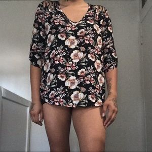 Black Floral Blouse